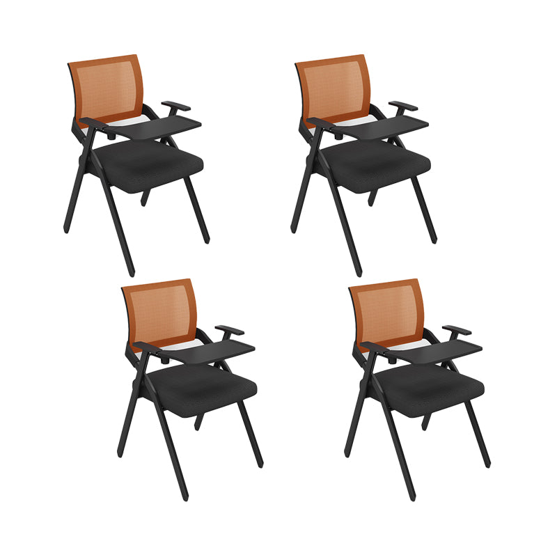 Contemporary Arms Included Conference Chair Mesh-back Chair for Office Orange With Writing Pad 4 Piece Set Clearhalo 'furn' 'furn_office_chair' 'Furniture' 'Office Chairs' 'Office Furniture' 'office_chair' 6569426