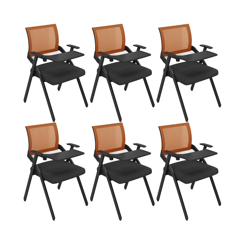 Contemporary Arms Included Conference Chair Mesh-back Chair for Office Orange With Writing Pad 6 Piece Set Clearhalo 'furn' 'furn_office_chair' 'Furniture' 'Office Chairs' 'Office Furniture' 'office_chair' 6569427