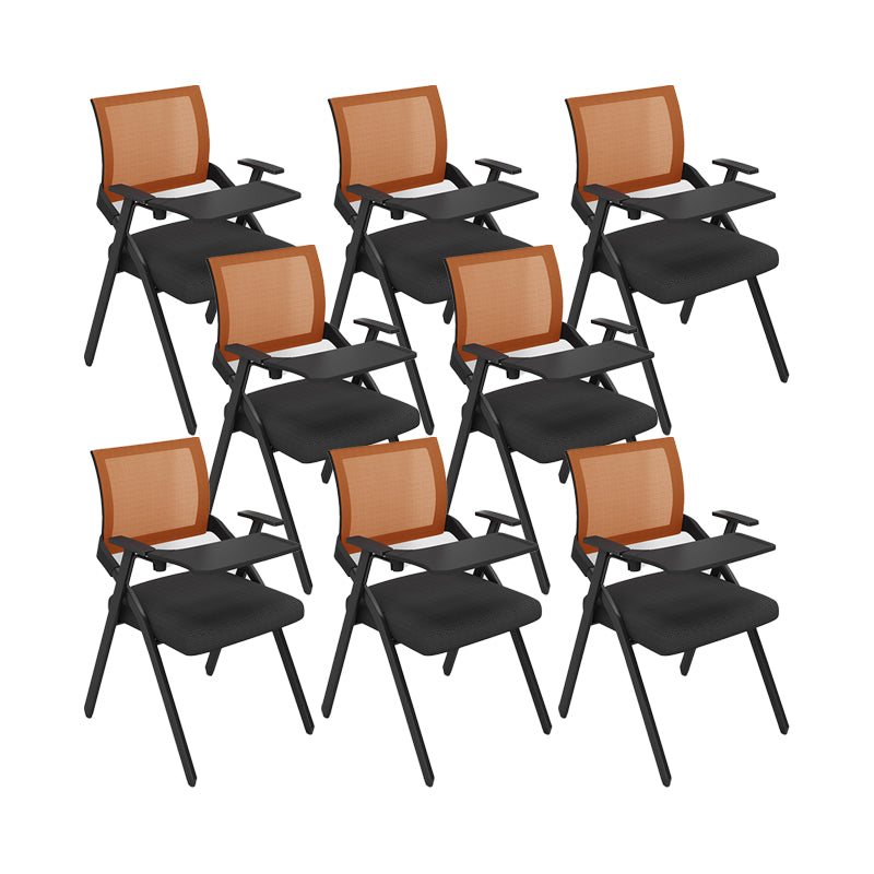 Contemporary Arms Included Conference Chair Mesh-back Chair for Office Orange With Writing Pad 8 Piece Set Clearhalo 'furn' 'furn_office_chair' 'Furniture' 'Office Chairs' 'Office Furniture' 'office_chair' 6569428