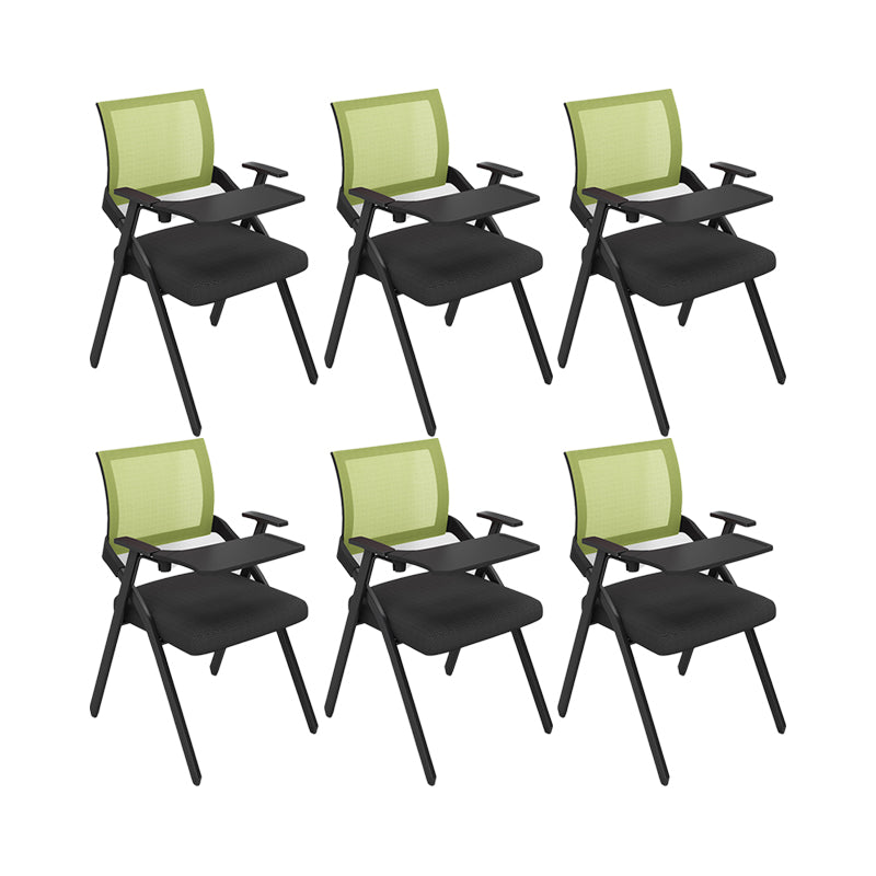 Contemporary Arms Included Conference Chair Mesh-back Chair for Office Green With Writing Pad 6 Piece Set Clearhalo 'furn' 'furn_office_chair' 'Furniture' 'Office Chairs' 'Office Furniture' 'office_chair' 6569431