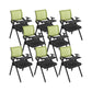 Contemporary Arms Included Conference Chair Mesh-back Chair for Office Green With Writing Pad 8 Piece Set Clearhalo 'furn' 'furn_office_chair' 'Furniture' 'Office Chairs' 'Office Furniture' 'office_chair' 6569432