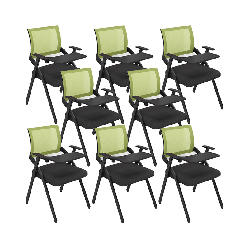 Contemporary Arms Included Conference Chair Mesh-back Chair for Office Green With Writing Pad 8 Piece Set Clearhalo 'furn' 'furn_office_chair' 'Furniture' 'Office Chairs' 'Office Furniture' 'office_chair' 6569432