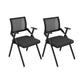 Contemporary Arms Included Conference Chair Mesh-back Chair for Office Black Without Writing Pad 2 Piece Set Clearhalo 'furn' 'furn_office_chair' 'Furniture' 'Office Chairs' 'Office Furniture' 'office_chair' 6569434