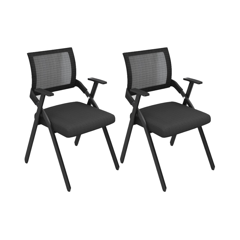 Contemporary Arms Included Conference Chair Mesh-back Chair for Office Black Without Writing Pad 2 Piece Set Clearhalo 'furn' 'furn_office_chair' 'Furniture' 'Office Chairs' 'Office Furniture' 'office_chair' 6569434
