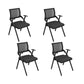Contemporary Arms Included Conference Chair Mesh-back Chair for Office Black Without Writing Pad 4 Piece Set Clearhalo 'furn' 'furn_office_chair' 'Furniture' 'Office Chairs' 'Office Furniture' 'office_chair' 6569435