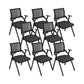 Contemporary Arms Included Conference Chair Mesh-back Chair for Office Black Without Writing Pad 8 Piece Set Clearhalo 'furn' 'furn_office_chair' 'Furniture' 'Office Chairs' 'Office Furniture' 'office_chair' 6569437
