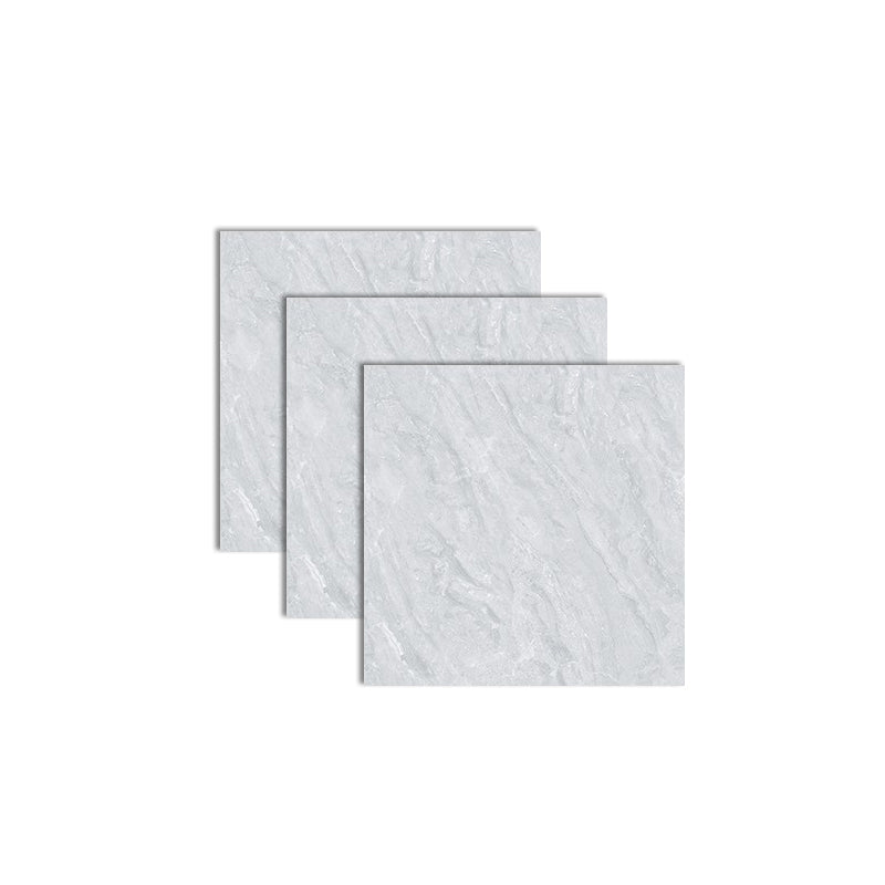 31.5" X 31.5" Square Floor Tile Straight Edge Glazed Design Floor Tile Light Gray