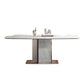 Glam Style Dining Rectangle Table Sintered Stone Table with Metal Legs for Home Use Clearhalo 'Dining Tables & Seating' 'Dining Tables' 'dining_table' 'furn' 'furn_dining_table' 'Furniture' 'Kitchen & Dining Furniture' 6569634