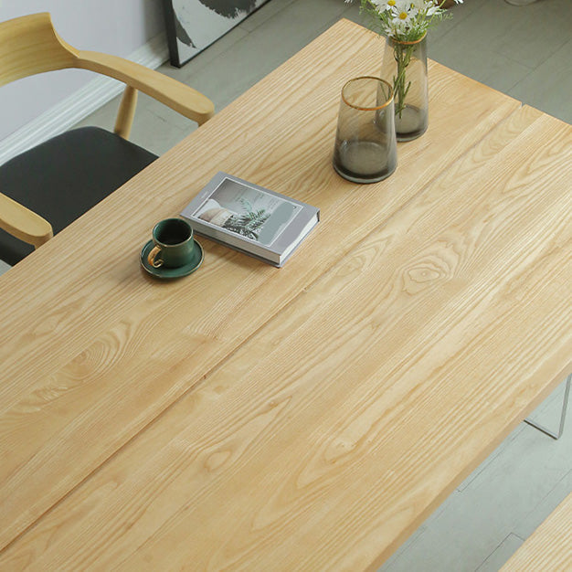 Rectangle Solid Wood Dining Table Modern Acrylic Double Pedestal Table Clearhalo 'Dining Tables & Seating' 'Dining Tables' 'dining_table' 'furn' 'furn_dining_table' 'Furniture' 'Kitchen & Dining Furniture' 6569647