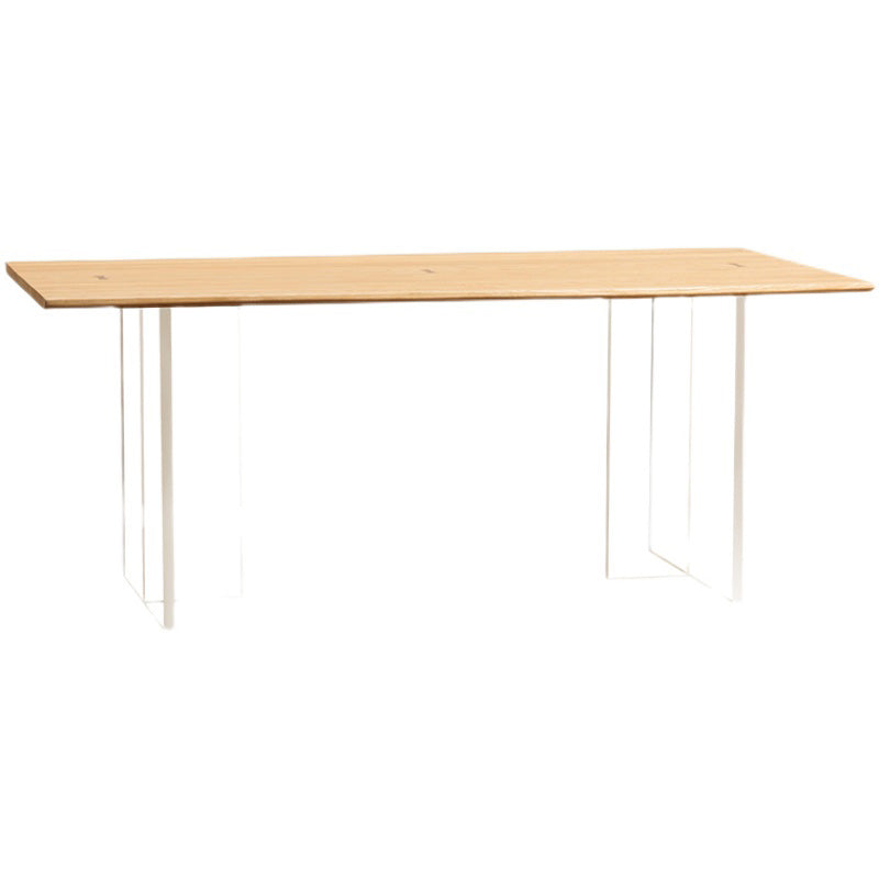 Rectangle Solid Wood Dining Table Modern Acrylic Double Pedestal Table Without Chairs Clearhalo 'Dining Tables & Seating' 'Dining Tables' 'dining_table' 'furn' 'furn_dining_table' 'Furniture' 'Kitchen & Dining Furniture' 6569648