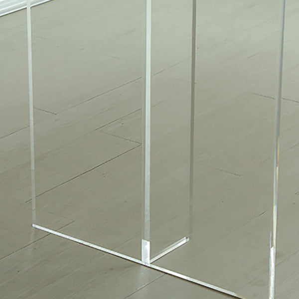 Rectangle Solid Wood Dining Table Modern Acrylic Double Pedestal Table Clearhalo 'Dining Tables & Seating' 'Dining Tables' 'dining_table' 'furn' 'furn_dining_table' 'Furniture' 'Kitchen & Dining Furniture' 6569652