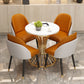 Polished Finish Dinette Table for Home Traditional Luxury Round Dining Table White 23.6"L x 23.6"W x 29.5"H Without Chairs Clearhalo 'Dining Tables & Seating' 'Dining Tables' 'dining_table' 'furn' 'furn_dining_table' 'Furniture' 'Kitchen & Dining Furniture' 6569665