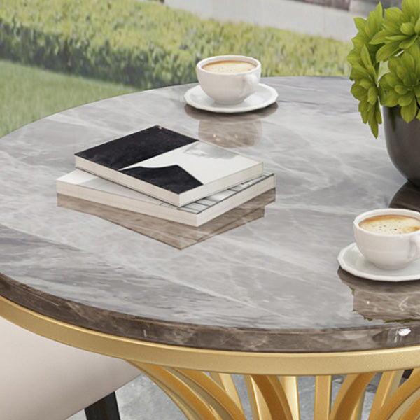 Polished Finish Dinette Table for Home Traditional Luxury Round Dining Table Clearhalo 'Dining Tables & Seating' 'Dining Tables' 'dining_table' 'furn' 'furn_dining_table' 'Furniture' 'Kitchen & Dining Furniture' 6569669