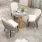Polished Finish Dinette Table for Home Traditional Luxury Round Dining Table Clearhalo 'Dining Tables & Seating' 'Dining Tables' 'dining_table' 'furn' 'furn_dining_table' 'Furniture' 'Kitchen & Dining Furniture' 6569672