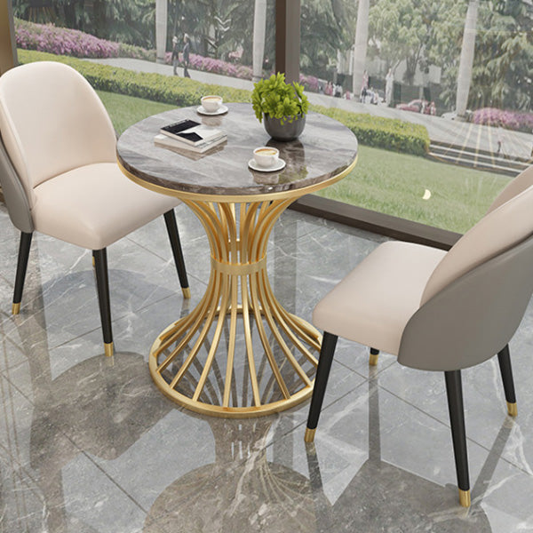 Polished Finish Dinette Table for Home Traditional Luxury Round Dining Table Clearhalo 'Dining Tables & Seating' 'Dining Tables' 'dining_table' 'furn' 'furn_dining_table' 'Furniture' 'Kitchen & Dining Furniture' 6569673