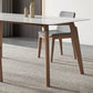 Mid-Century Rectangle Dining Table Solid Wood Legs and Stone Top Dining Table