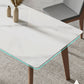 Mid-Century Rectangle Dining Table Solid Wood Legs and Stone Top Dining Table