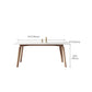 Mid-Century Rectangle Dining Table Solid Wood Legs and Stone Top Dining Table