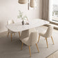 Modern Style Sintered Stone Table Dining Rectangle Table with Metal Legs for Home