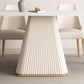Modern Style Sintered Stone Table Dining Rectangle Table with Metal Legs for Home