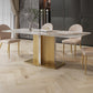Glam Style Sintered Stone Table Dining Rectangle Table with Metal Legs for Kitchen Clearhalo 'Dining Tables & Seating' 'Dining Tables' 'dining_table' 'furn' 'furn_dining_table' 'Furniture' 'Kitchen & Dining Furniture' 6569738