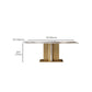 Glam Style Sintered Stone Table Dining Rectangle Table with Metal Legs for Kitchen Clearhalo 'Dining Tables & Seating' 'Dining Tables' 'dining_table' 'furn' 'furn_dining_table' 'Furniture' 'Kitchen & Dining Furniture' 6569740