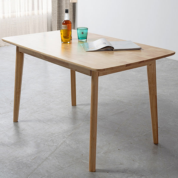 Oak Solid Wood Dining Table Modern Rectangle Dining Table in Natural