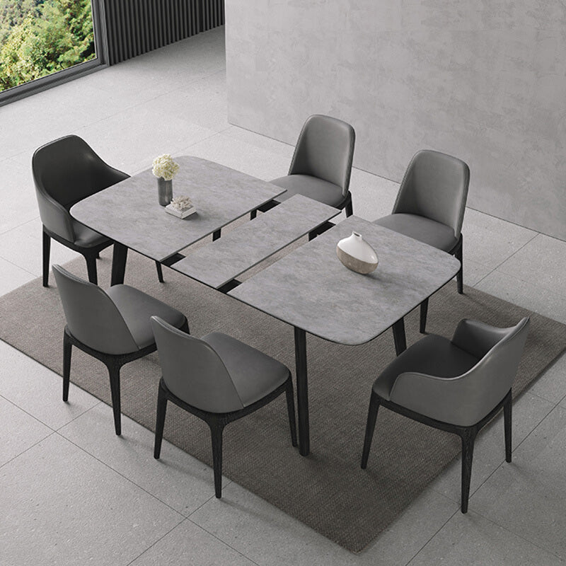 Table à manger extensible rectangulaire Table à manger en pierre moderne pour salle à manger