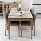 Rectangle Stone Top Dining Table Mid-Century Dining Table for Dining Room 63"L x 35.4"W x 29.5"H Without Chairs Clearhalo 'Dining Tables & Seating' 'Dining Tables' 'dining_table' 'furn' 'furn_dining_table' 'Furniture' 'Kitchen & Dining Furniture' 6569782