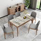 Rectangle Stone Top Dining Table Mid-Century Dining Table for Dining Room 59.1"L x 31.5"W x 29.5"H Without Chairs Clearhalo 'Dining Tables & Seating' 'Dining Tables' 'dining_table' 'furn' 'furn_dining_table' 'Furniture' 'Kitchen & Dining Furniture' 6569784