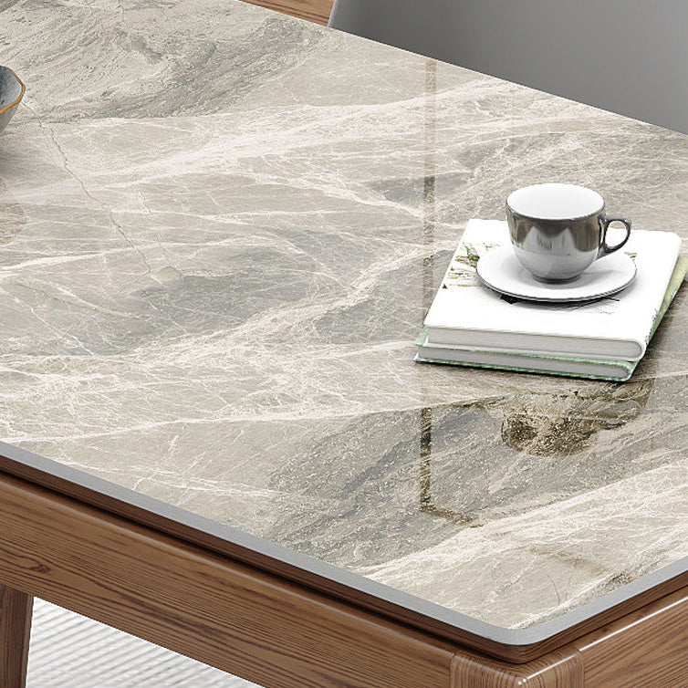 Rectangle Stone Top Dining Table Mid-Century Dining Table for Dining Room Clearhalo 'Dining Tables & Seating' 'Dining Tables' 'dining_table' 'furn' 'furn_dining_table' 'Furniture' 'Kitchen & Dining Furniture' 6569785