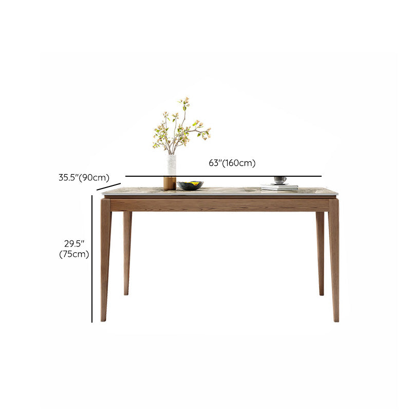 Rectangle Stone Top Dining Table Mid-Century Dining Table for Dining Room Clearhalo 'Dining Tables & Seating' 'Dining Tables' 'dining_table' 'furn' 'furn_dining_table' 'Furniture' 'Kitchen & Dining Furniture' 6569792