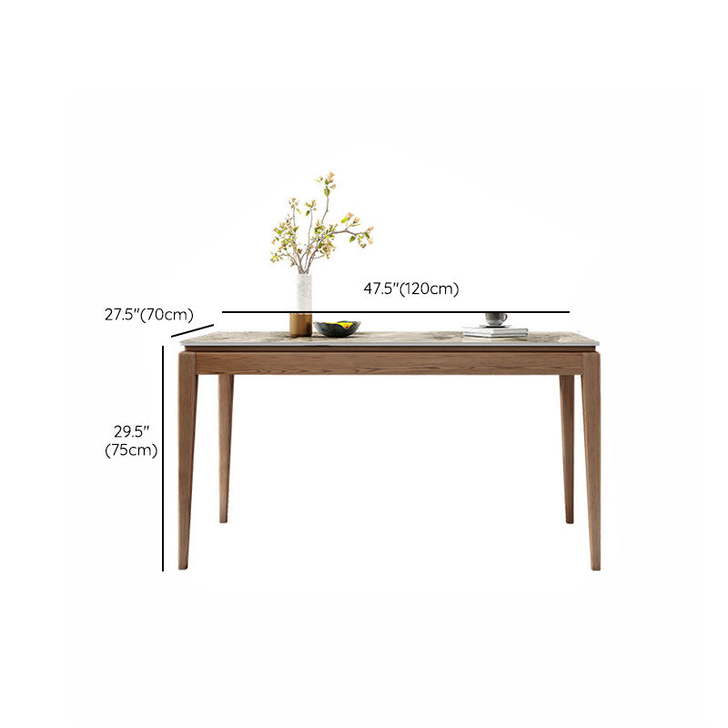 Rectangle Stone Top Dining Table Mid-Century Dining Table for Dining Room Clearhalo 'Dining Tables & Seating' 'Dining Tables' 'dining_table' 'furn' 'furn_dining_table' 'Furniture' 'Kitchen & Dining Furniture' 6569794