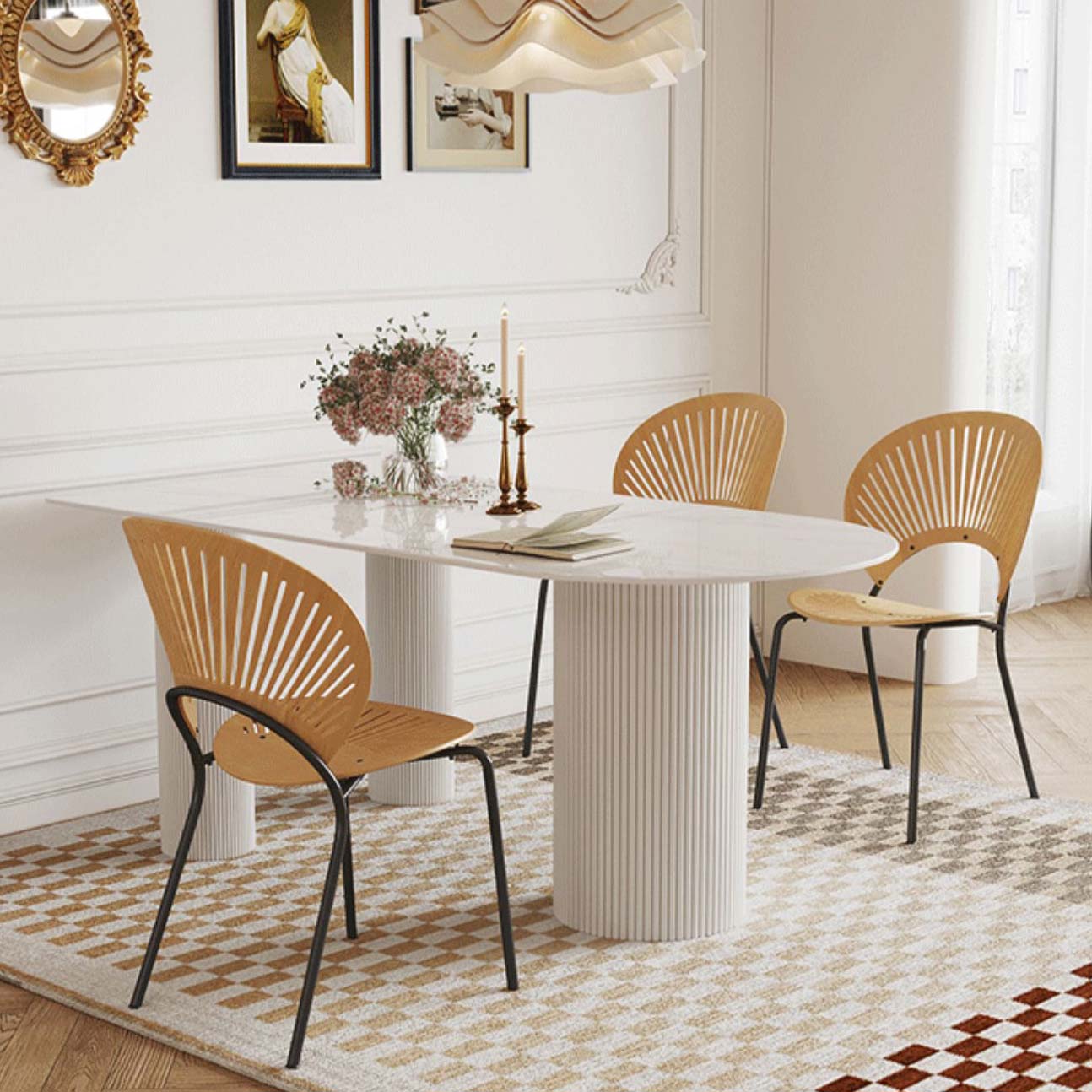 Contemporary Free Form Dining Table White Stone Top Table for Home 70.9"L x 31.5"W x 29.5"H Without Chairs Clearhalo 'Dining Tables & Seating' 'Dining Tables' 'dining_table' 'furn' 'furn_dining_table' 'Furniture' 'Kitchen & Dining Furniture' 6569810