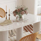Contemporary Free Form Dining Table White Stone Top Table for Home Clearhalo 'Dining Tables & Seating' 'Dining Tables' 'dining_table' 'furn' 'furn_dining_table' 'Furniture' 'Kitchen & Dining Furniture' 6569812