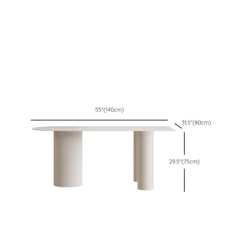 Contemporary Free Form Dining Table White Stone Top Table for Home Clearhalo 'Dining Tables & Seating' 'Dining Tables' 'dining_table' 'furn' 'furn_dining_table' 'Furniture' 'Kitchen & Dining Furniture' 6569815