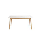 Eettafel uit het midden van de eeuw met essenhouten frame en witte stenen tafel