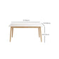 Eettafel uit het midden van de eeuw met essenhouten frame en witte stenen tafel