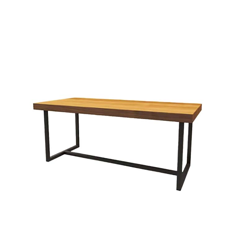 Industrial Brown Dining Table Indoor Rectangle Dinette Table with Metal Frame 47.2"L x 23.6"W x 29.5"H Without Chairs Clearhalo 'Dining Tables & Seating' 'Dining Tables' 'dining_table' 'furn' 'furn_dining_table' 'Furniture' 'Kitchen & Dining Furniture' 6569866
