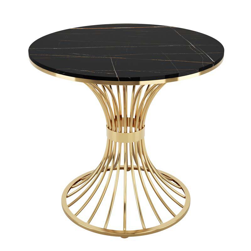 Mesa de comedor redonda moderna para mesa de comedor de cocina con base de metal