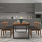 Brown Dinette Table with Metal Frame Industrial Solid Wood Top Dining Table 63"L x 27.6"W x 29.5"H Without Chairs Clearhalo 'Dining Tables & Seating' 'Dining Tables' 'dining_table' 'furn' 'furn_dining_table' 'Furniture' 'Kitchen & Dining Furniture' 6569902