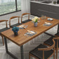 Brown Dinette Table with Metal Frame Industrial Solid Wood Top Dining Table Clearhalo 'Dining Tables & Seating' 'Dining Tables' 'dining_table' 'furn' 'furn_dining_table' 'Furniture' 'Kitchen & Dining Furniture' 6569905