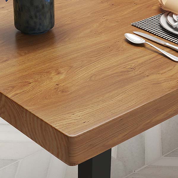 Brown Dinette Table with Metal Frame Industrial Solid Wood Top Dining Table Clearhalo 'Dining Tables & Seating' 'Dining Tables' 'dining_table' 'furn' 'furn_dining_table' 'Furniture' 'Kitchen & Dining Furniture' 6569906