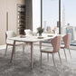 Glam Style Dining Sintered Stone Table Dining Rectangle Table for Home Use 55.1"L x 31.5"W x 29.5"H Without Chairs Clearhalo 'Dining Tables & Seating' 'Dining Tables' 'dining_table' 'furn' 'furn_dining_table' 'Furniture' 'Kitchen & Dining Furniture' 6569992