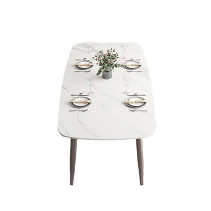 Glam Style Dining Sintered Stone Table Dining Rectangle Table for Home Use Without Chairs Clearhalo 'Dining Tables & Seating' 'Dining Tables' 'dining_table' 'furn' 'furn_dining_table' 'Furniture' 'Kitchen & Dining Furniture' 6569996