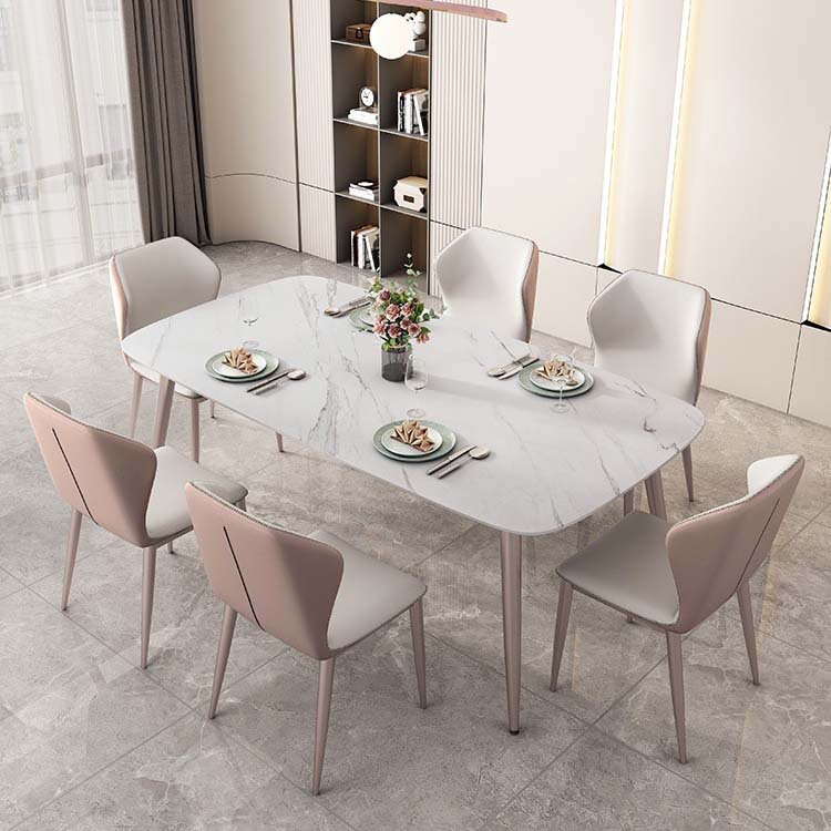Glam Style Dining Sintered Stone Table Dining Rectangle Table for Home Use Clearhalo 'Dining Tables & Seating' 'Dining Tables' 'dining_table' 'furn' 'furn_dining_table' 'Furniture' 'Kitchen & Dining Furniture' 6569999