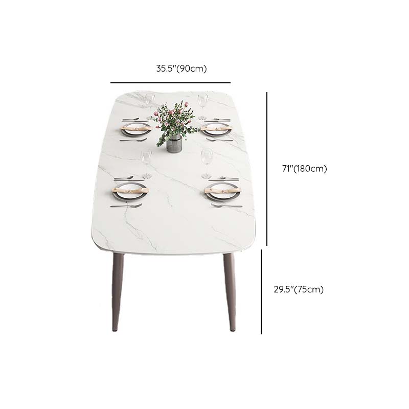 Glam Style Dining Sintered Stone Table Dining Rectangle Table for Home Use Clearhalo 'Dining Tables & Seating' 'Dining Tables' 'dining_table' 'furn' 'furn_dining_table' 'Furniture' 'Kitchen & Dining Furniture' 6570002