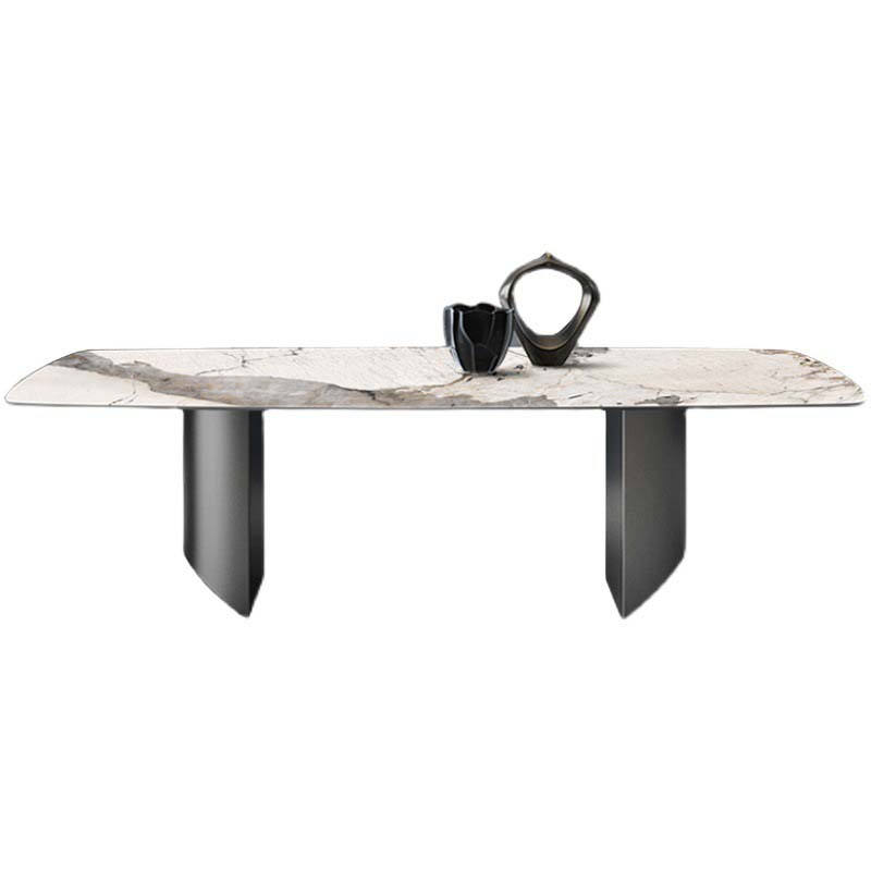 Esstisch aus gesintertem Stein im industriellen Stil, rechteckiger Esstisch für den Heimgebrauch