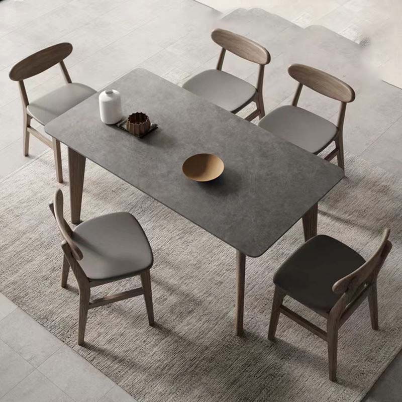 Mesa de comedor moderna de piedra sinterizada, mesa rectangular para uso doméstico