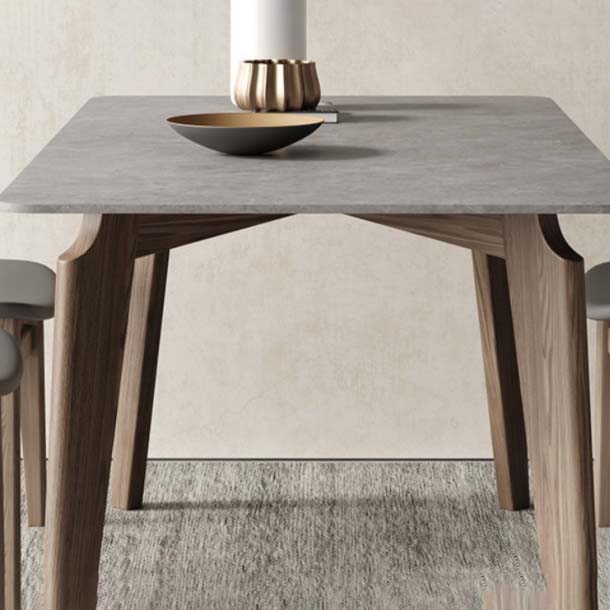 Mesa de comedor moderna de piedra sinterizada, mesa rectangular para uso doméstico